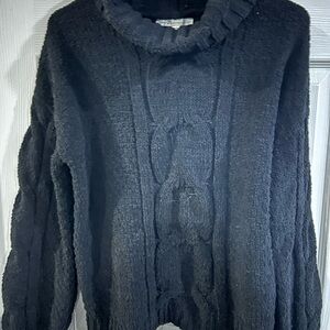 Cozy Black Cable Knit Sweater